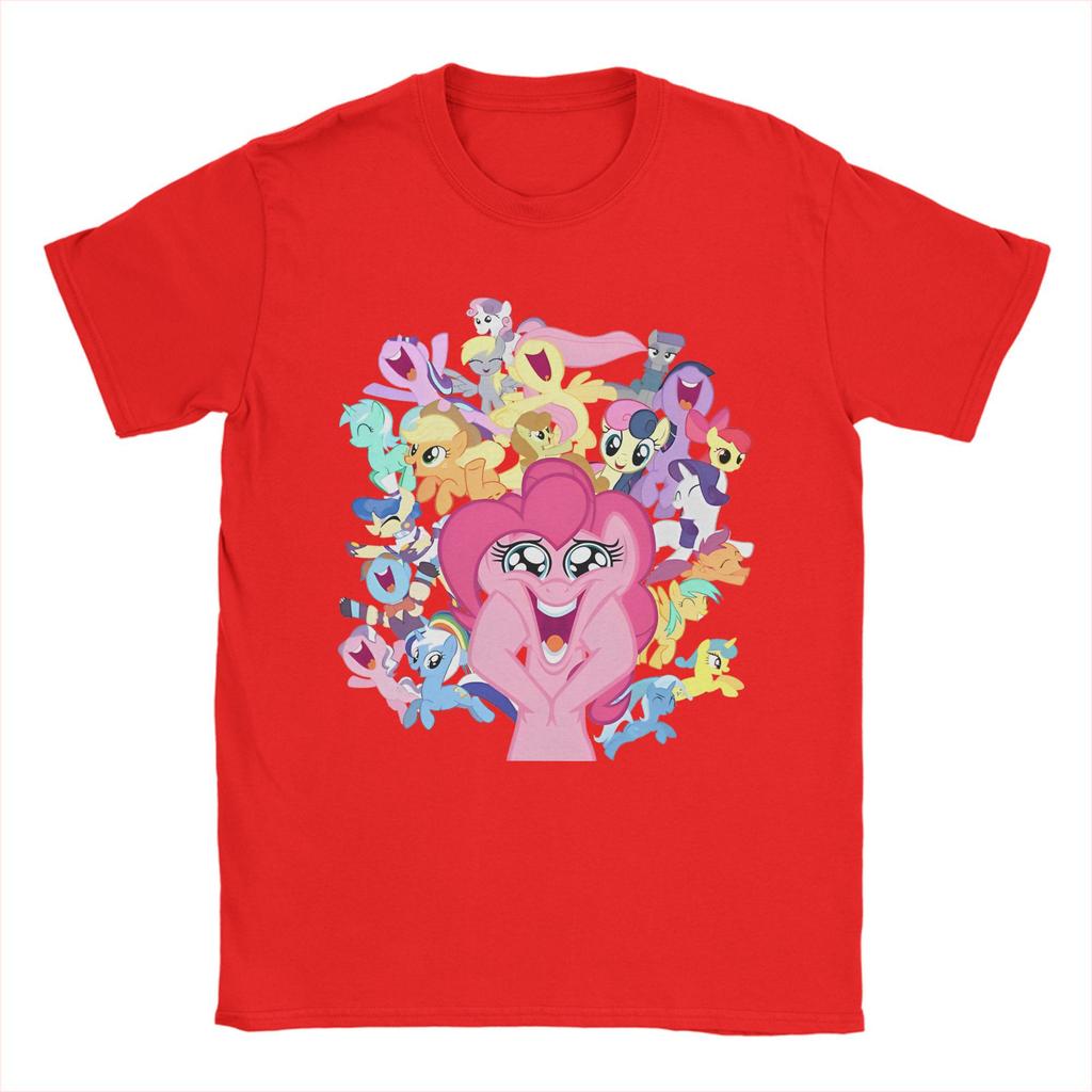 Men Women Everypony Pinkie Pie T Shirts Ponies Friendship Is Magic Pure Cotton Clothes Novelty Short Sleeve Tees Printed T-Shirt