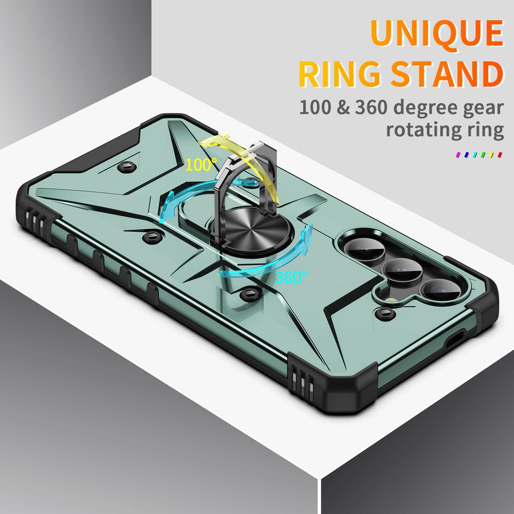 For Samsung Galaxy S25 Case PC+ TPU Anti-Drop Phone Cover with Ring Kickstand
