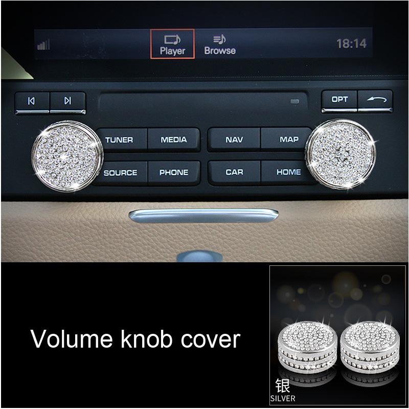 Car Styling Silver Steering Wheel Volume Ring Window button Trim for Porsche Panamera Cayenne Macan Car Interior