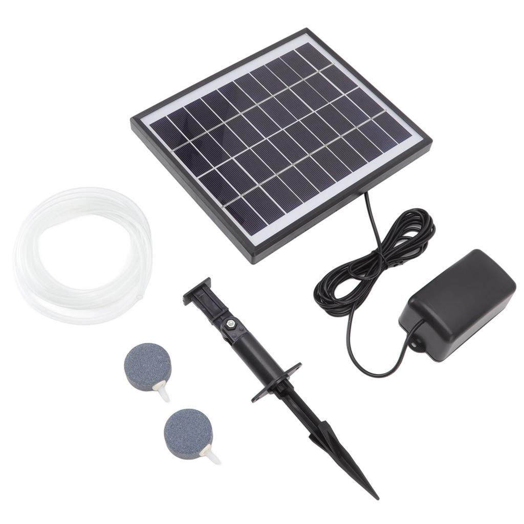 Solar Oxygen Pump 10V 6W Shockproof Small Lightweight Solar Water Air Pump for Fish Tanks Aquariums Swimming Pools