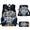 Set Zaino Scolastico per Bambini a Tema Messi con Borsa a Tracolla Astuccio per Studenti Elementari
