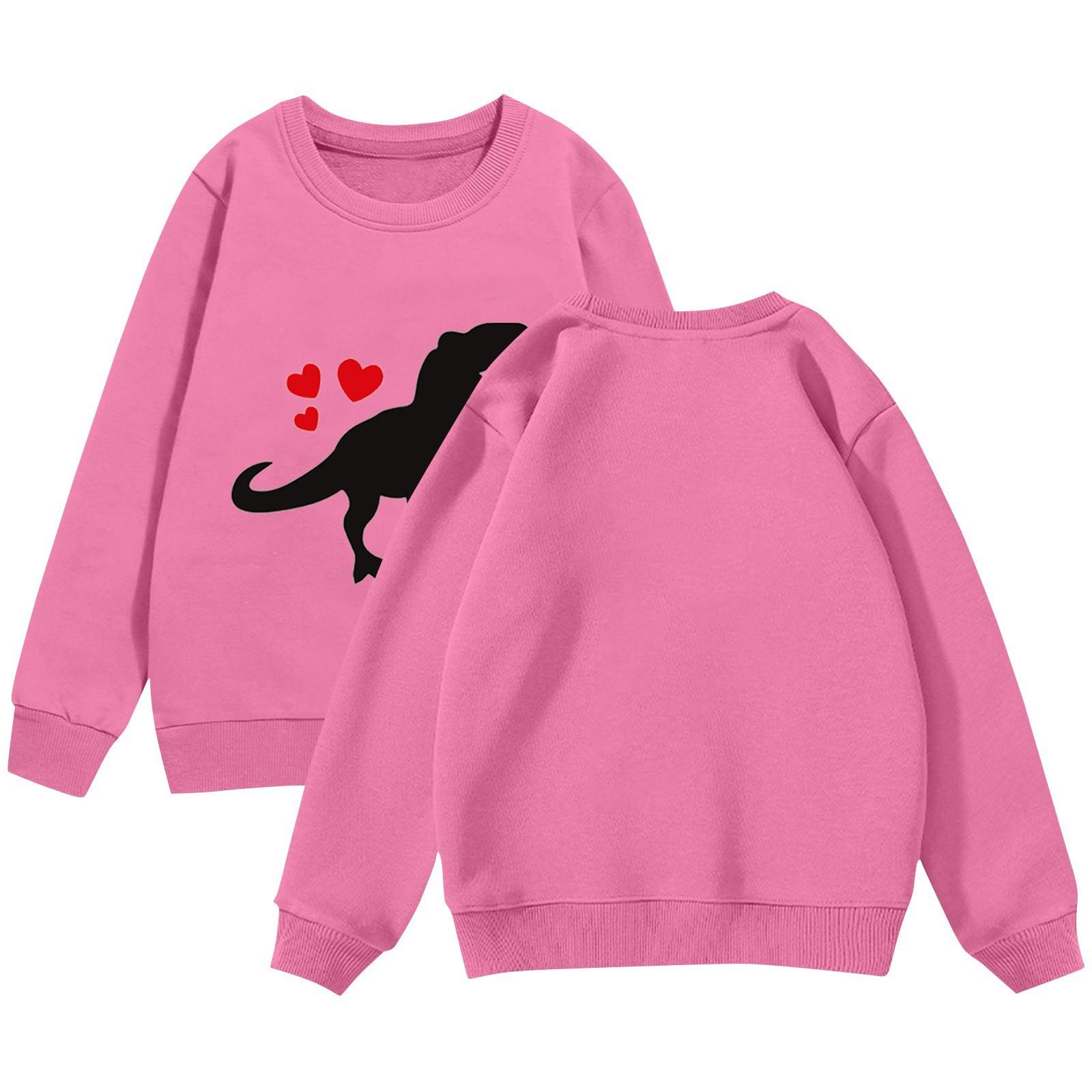 

День святого Валентина Девочки Круглый вырез Пуловеры для детей Печатные детские топы 110