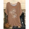 Plus Size Violet Kiss Leaf Women's T-shirts Fashion O Neck 3D Digital Printed Short Sleeved T-shirt