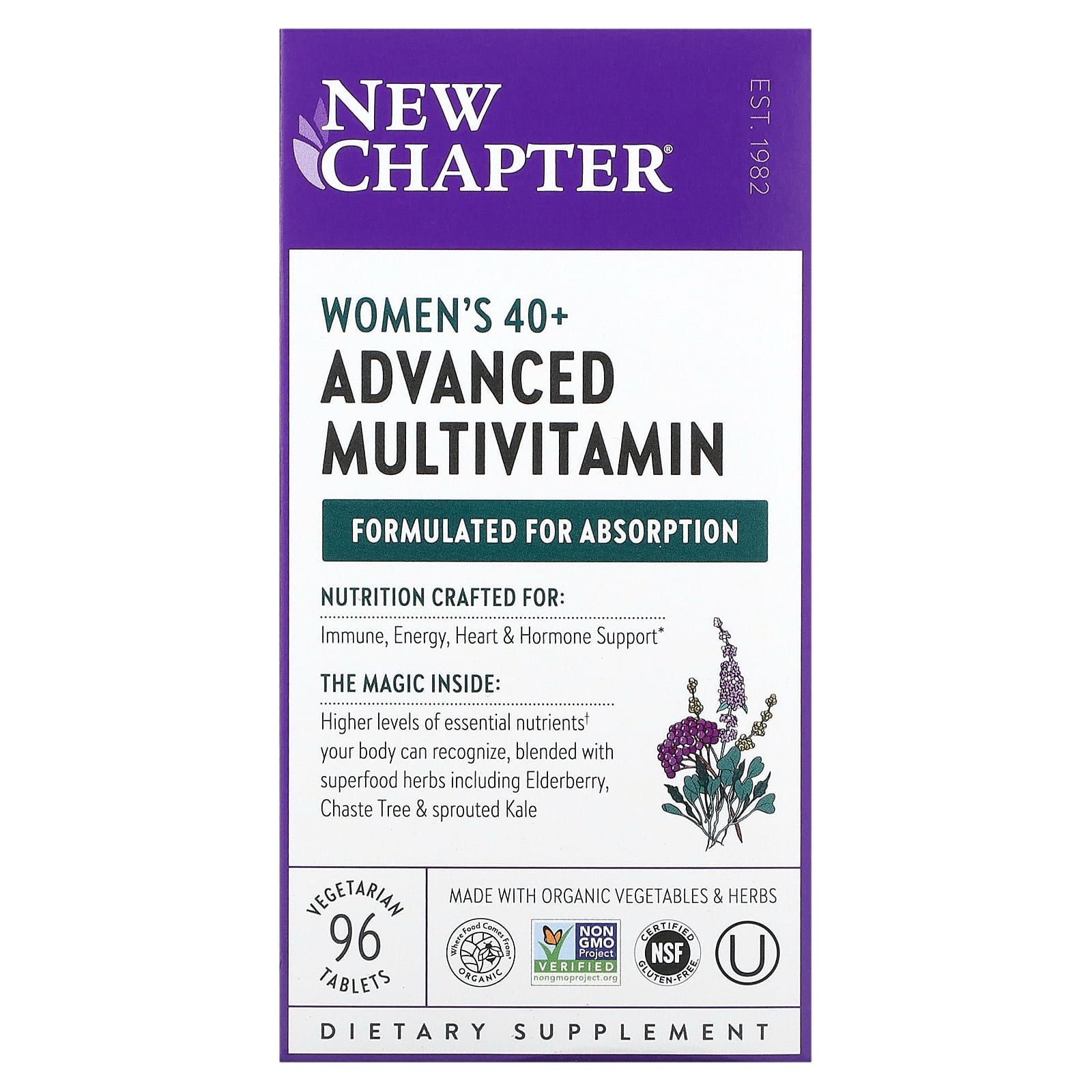 

Advanced Multivitamin for Women Over 40, Veggie Tablets, 96 Tablets