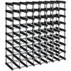 Bottle Rack - VIDAXL - 72 Bottles - Solid Pine Wood - Galvanized Steel - Black
