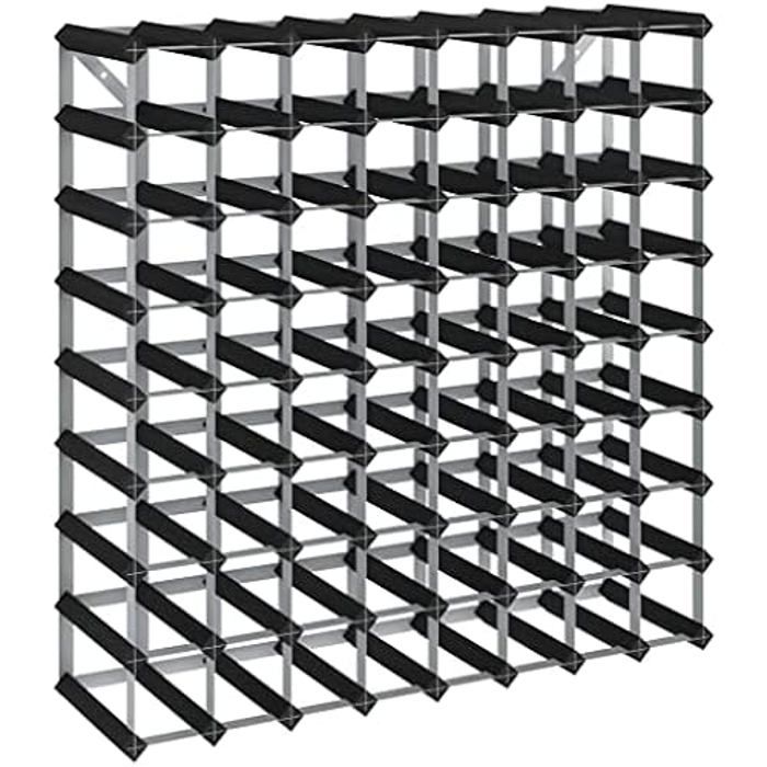 Casier à Bouteilles - VIDAXL - 72 Bouteilles - Bois de Pin Massif - Acier Galvanisé - Noir