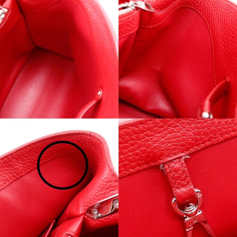 Louis Vuitton CAPCSINE MM Handbag M94412 Parnasea Red/Taurillon Clemence Leather Women Used