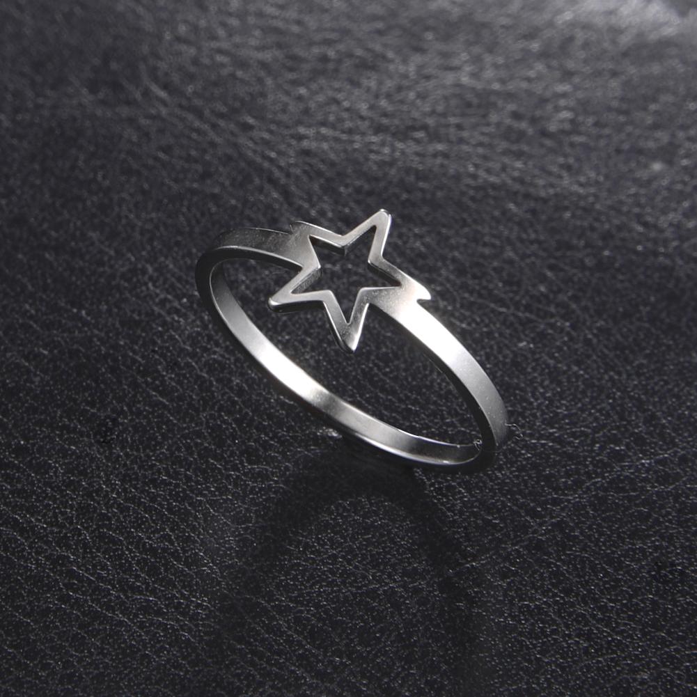 Simple Five Pointed Star Women's Ring Stainless Steel Simple Elegant Ring Accessories Couple Jewelry Gifts