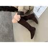 Tall Pointed Knight Boots Slim Boots Autumn 2025 But Knee Suede Sleeve Inner Fashion Single Boots