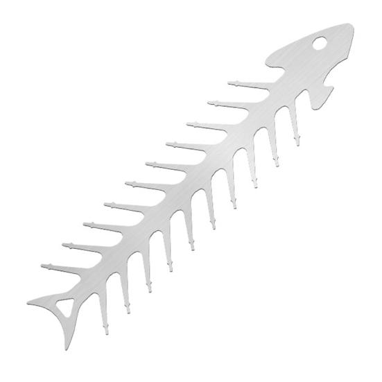Barbecue Skewer Stainless Steel Roasting Fork Fish Bone Shape Outdoor Barbecue Skewer Non-stick Grill Fork