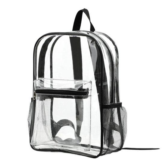 Women Backpack Double Shoulder Straps Waterproof Large Capacity See Through Wear-resistant Storage Anti-scratch PVC Transparent Backpack Travel Supply