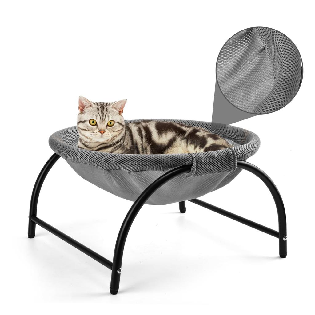 LIFLIX Cat Bed Summer Cat Easy Removable Gray Hammock, Freestanding, Bed, Assembly, Mesh, Washable,