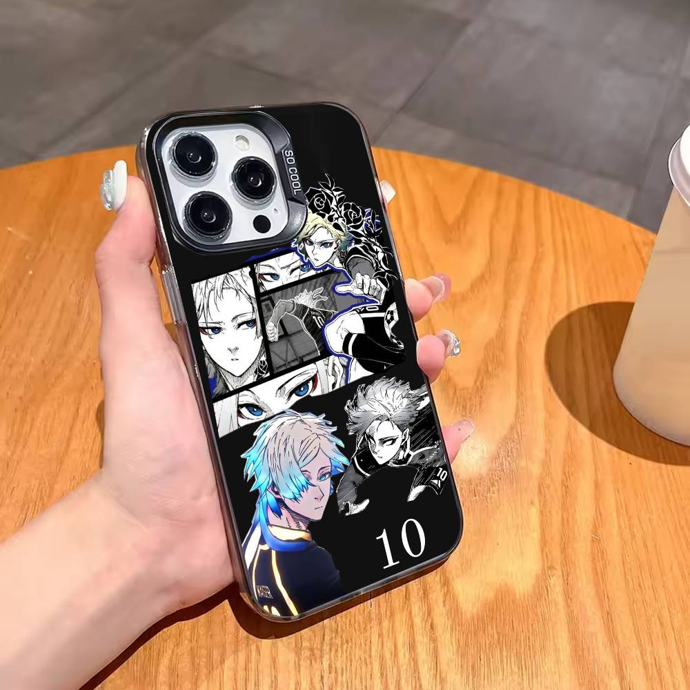 Comics B-Blue L-Lock Phone Case For iPhone17,16,15,14,13,12,11,Pro,MAX White Matte Shockproof Cover iPhone15