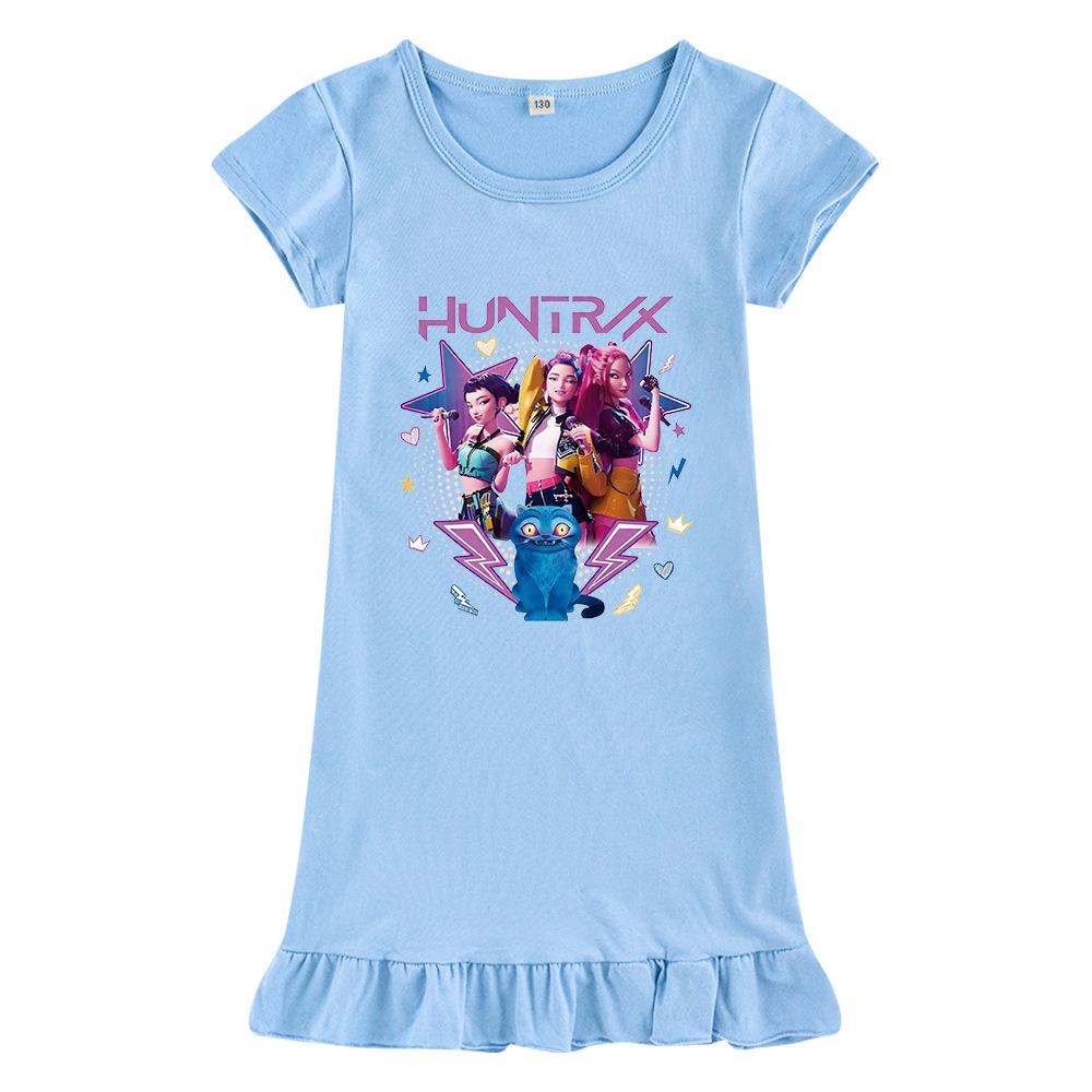 Heiß verkaufendes Kpop Hexenjagd Girlgroup Print Mädchenkleid Eisseide Nachthemd