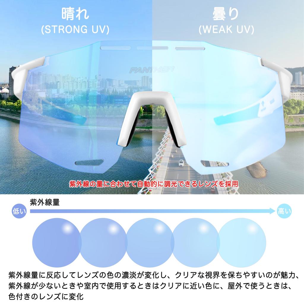 PANTHER Polarized Photochromic Sports Sunglasses with Prescription Inner UV Effective UV Protection for Men and and Outdoor Activities PT-935 Frame,