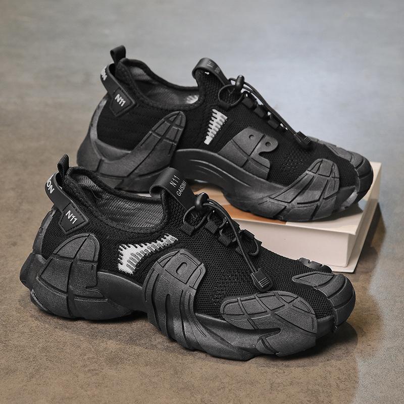 

Мужская обувь новая платформа легкая обувь-носки повседневная спортивная обувь молодежная мода удобная спортивная обувь 45 чёрный