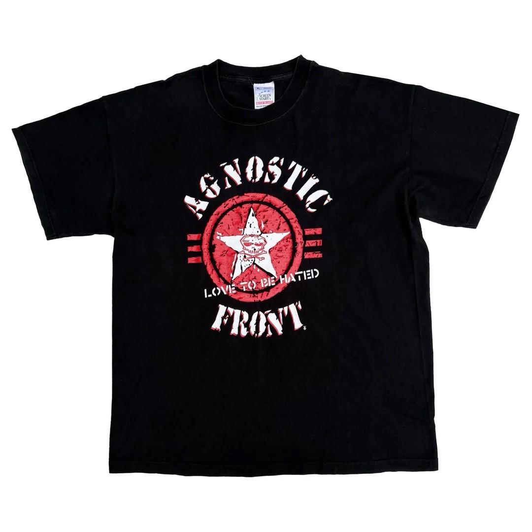 Agnostic Front 1990 90s Vintage Love To Be Hated Band Concert Tour Rare Unisex T-Shirt L