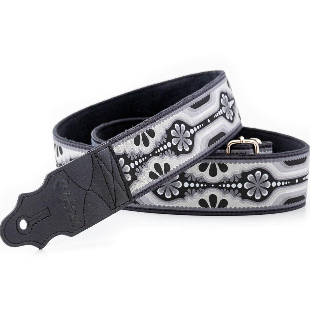 Straps 5cm LAUREL BLACK RightOn! Guitar/Bass Strap, Wide, 90-150cm,