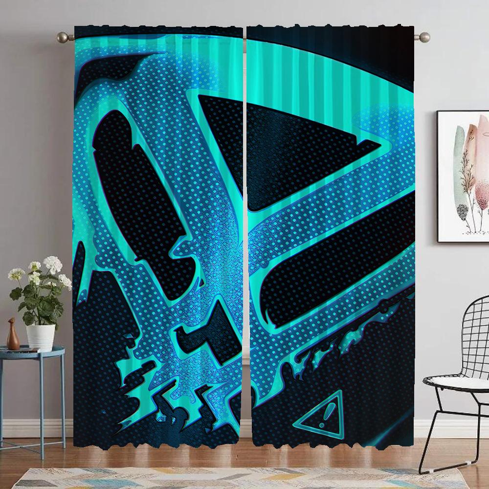 Valorant Kitchen Curtains for Living Room Tulle for Bedroom Blackout Curtain Partition Shades Home Interior Curtains 2 Pieces