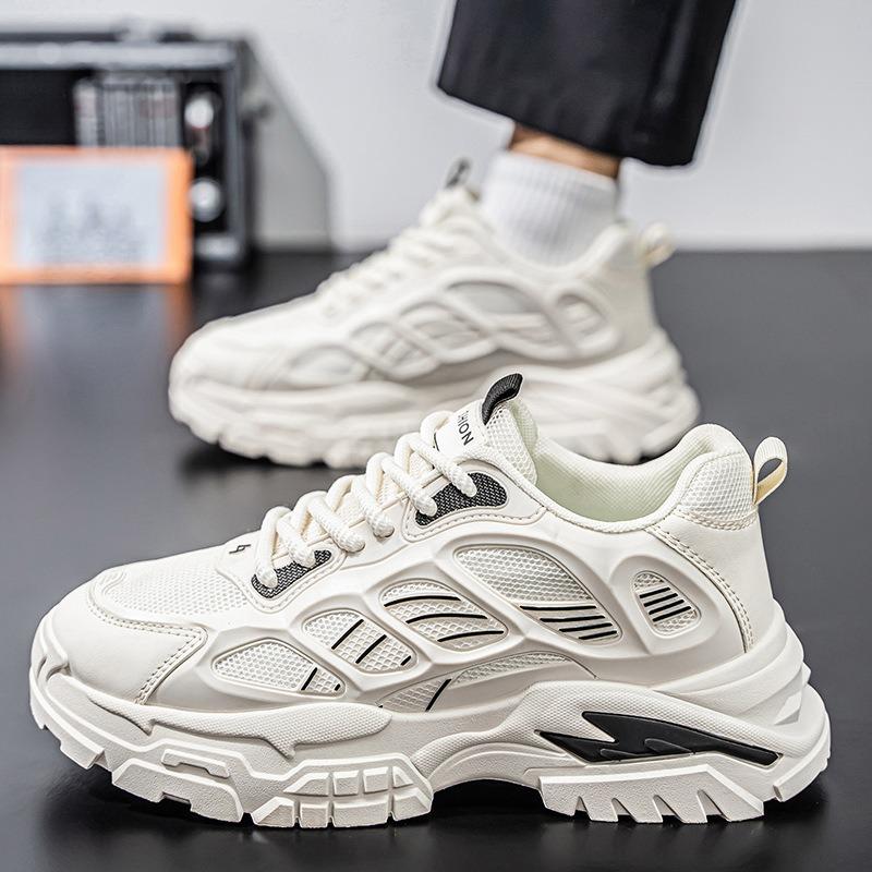 Men's Shoes Spring and Autumn New Summer Men's Versatile Leisure Sports Mesh Breathable Non-slip Wear-resistant Heightening Dad Trendy Shoes