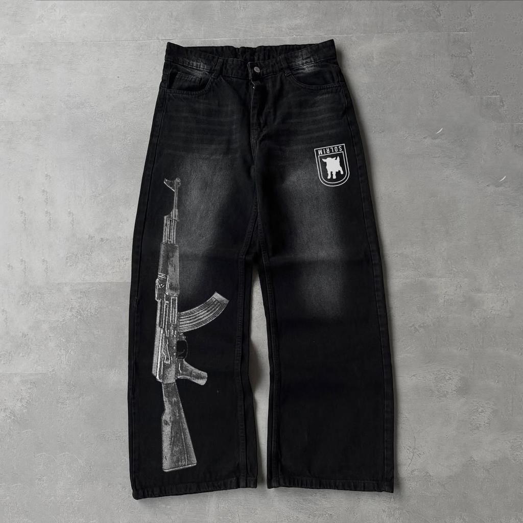 Unisex Doppelbund Gestickte Bedruckte Gerade Bein Jogginghose Street Hip Hop Stil Kordelzug Lässige Sporthosen Paar Locker Sitzende Schweißhosen