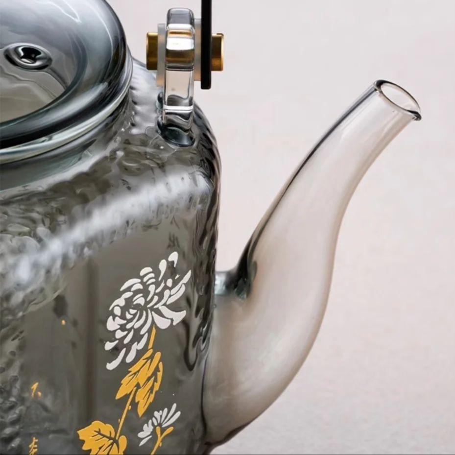GIANXI Large Capacity Teapot China Hammer Design Tea Water Separation High Temperature Resistance Can Heated Tea Pot