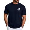 Aiyino Mens Graphic Tee Minimal Smile Streetwear