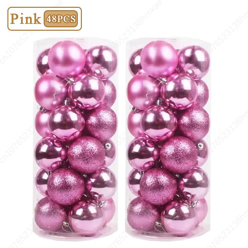 Christmas Tree Balls 3cm 24pcs Multicolor Ornaments Set Shatterproof Baubles Decoration for Xmas Tree Family Party Supplies
