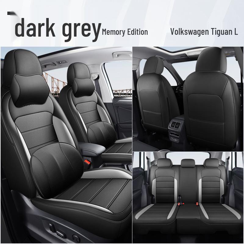 Huse scaune auto din piele respirabilă cu 5 locuri pentru Volkswagen Tiguan L 2023 pentru toate anotimpurile