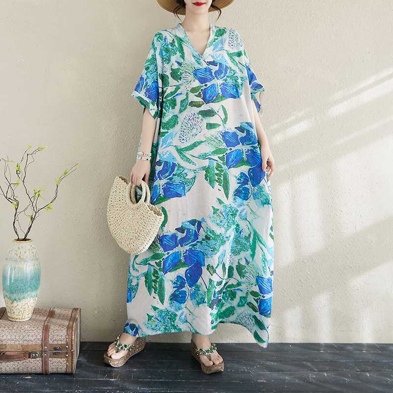 Summer V-neck Long Dress