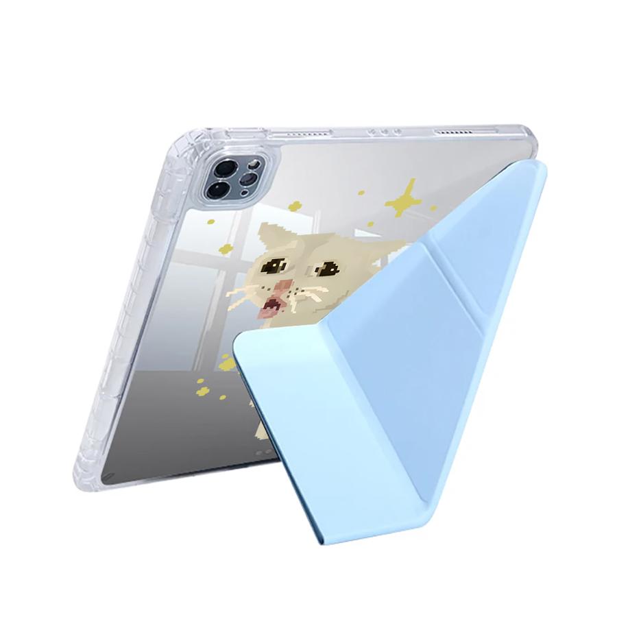 Tablet Case For iPad Mini 6 7 Pro 11th 10th 9th 8th 7th 12.9inch Pro 2025 Air 4 5 M3 M2 1 2 M4 11inch Y-Fold Holder Cover Cat