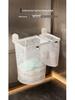 Wall-Mounted Foldable Suction Cup Laundry Basket for Bathroom or Toilet.
