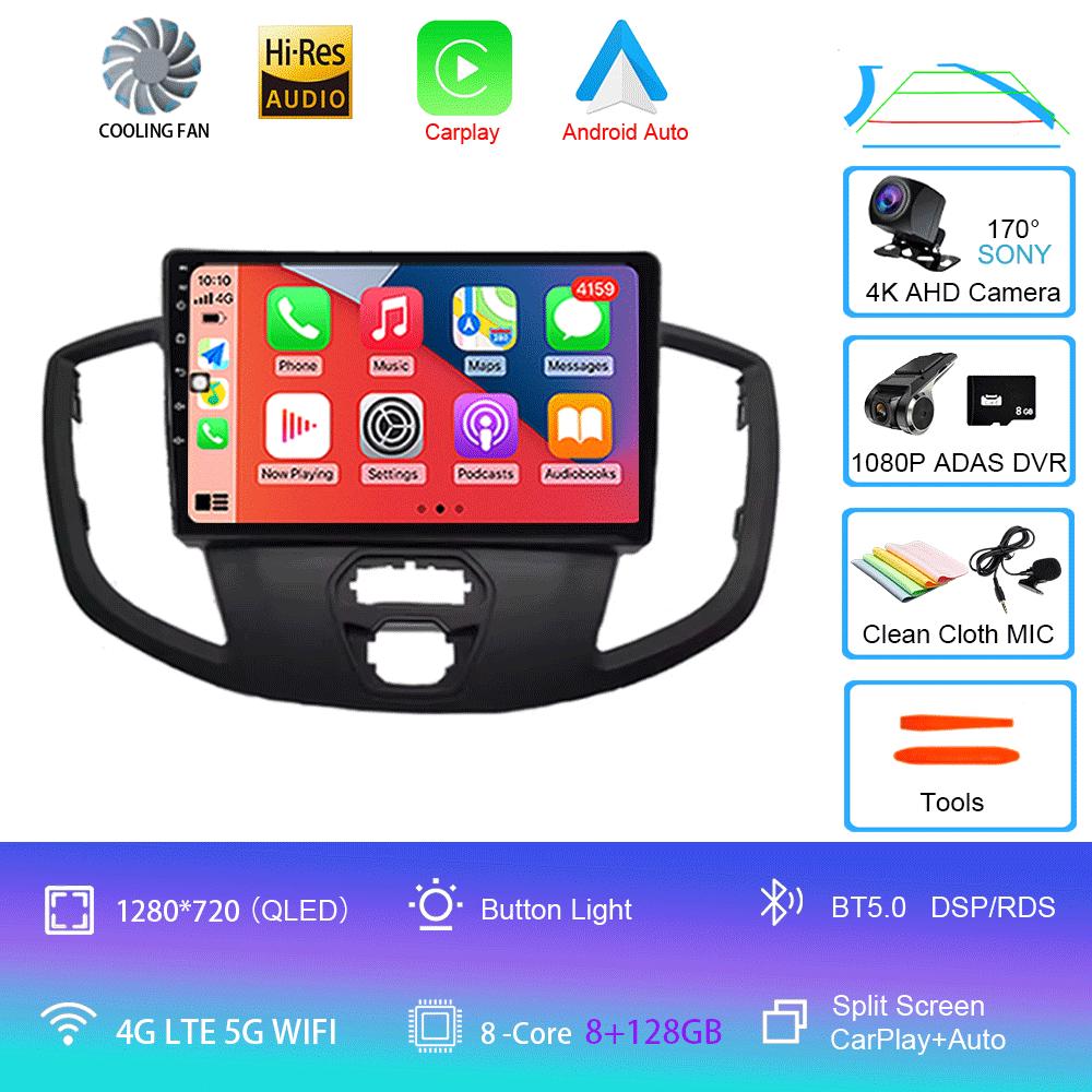 Android 14 Car Radio For Ford Transit 2015 - 2018 Multimedia Video Player Navigation GPS Carplay Android Auto 5G WIFI DSP BT5.0