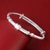 Sterling Silver Kitten Bracelet for Girls (Ages 4-15) - Medium/Large, Perfect for Children's Day