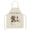 1 Pcs Cotton Linen BullDog Dog Print Kitchen Aprons Unisex Dinner Party Cooking Bib Funny Pinafore Cleaning Apron
