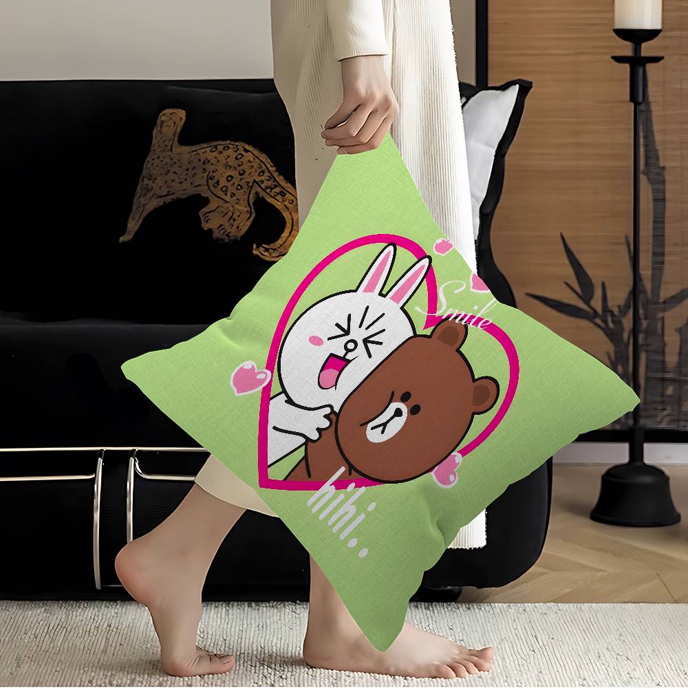 B-Brown And C-CONY Cushion Cover Inches Farmhouse Decor Home Throw Pillow Covers for Couch Decorations