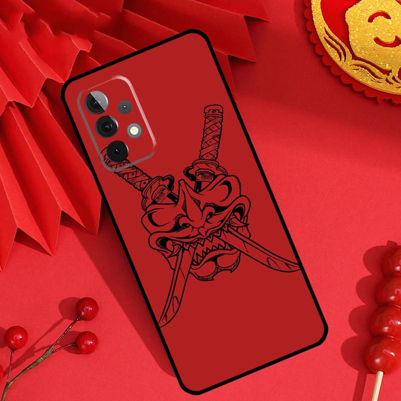 Samurai Oni Mask Case For Samsung Galaxy M21 M31 M35 M12 M13 M14 M15 M06 M16 M36 M56 M53 M32 M52 M55 M34 M54