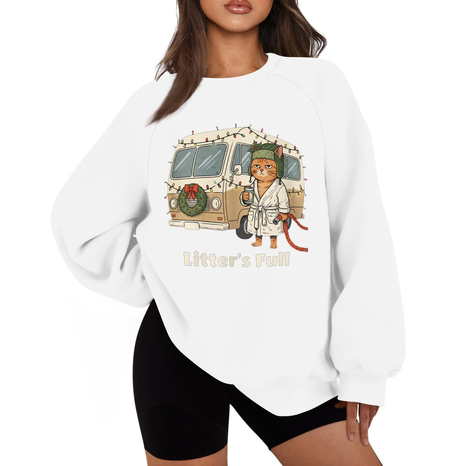 

Женская повседневная модная однотонная толстовка с круглым вырезом и длинным рукавом реглан XL белый