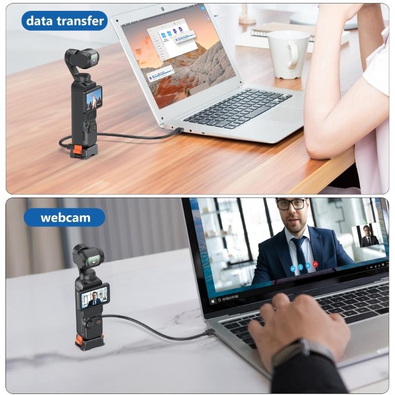 Aluminum Alloy Charging Dock Base Built-in 1/4 Screw Hole At Bottom Lightweight for Pocket 3 with Type C Port