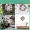 Charming 10 Inch Outdoor Waterproof European Style Resin Wall Clock With Thermometer Ideal For Home Decor