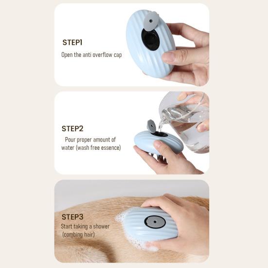 4-In-1 Pet Grooming Brush Dog Shedding Brush with Water Spray Soft Silicone Teeth Pet Massage Comb for Cats Dogs Bathing Grooming Hair Removal