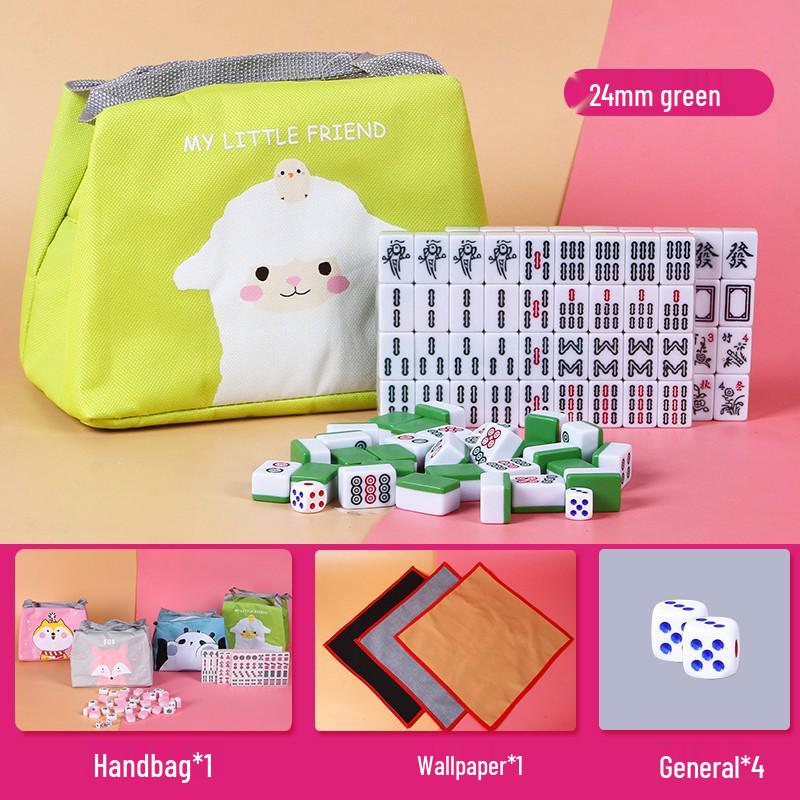Mini Portable 24mm Outdoor Travel Mahjong Set