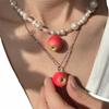 Colorful Beaded Fruit Necklace Bohemian Fruit Charms Necklaces Fashion 3D Fruit Choker  Jewelry
