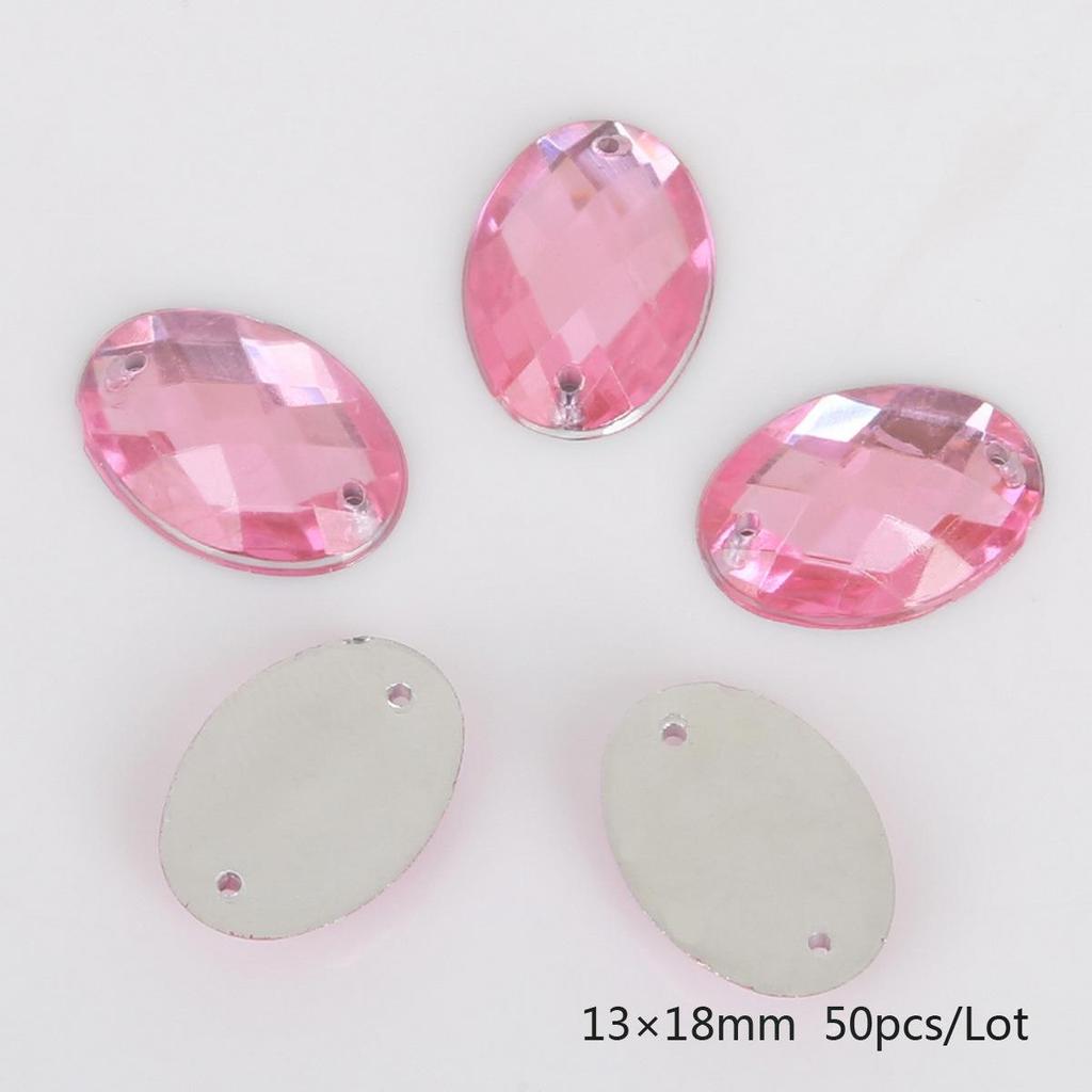 Round Multi-Faceted Acrylic Rhinestones with Double-Hole Flat-Back for Jewelry Accessories
