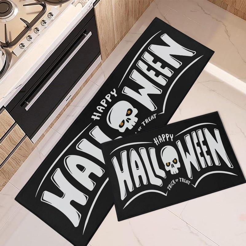 1 Stück/2 Stück Happy Halloween Kürbis Hexe Küchenbodenmatte Waschküche Rutschfeste Matte Eingangstürmatte Festivaldeko Willkommensläufer