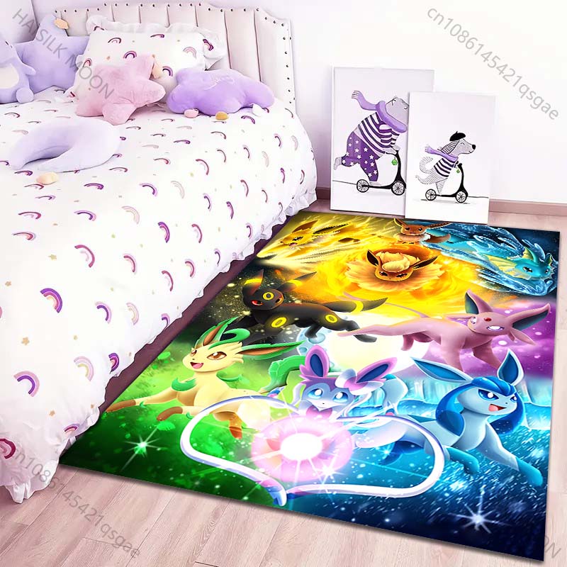 Classic 17 Styles P-Pokemon Eevee Cartoon Carpets Rug for Living Room Bedroom Bedside Floor Mat Area Rug Home Decor Potdemiel