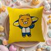 R-Ryan K-Kakao Cushion Cover Linen Organic Fabric Double-Sided Printing Breathable Pillow Case Sofa Home Decor Gift