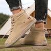 Retro Men's High-top Boots Soft Leather Comfortable Lace-up Casual Footwear Waterproof  Flexible Outdoor Trekking Shoes