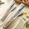 1Pcs Stainless Steel Kitchen Cooking Tongs Grilling Barbeque Brushed Locking Tongs With Ergonomic Grip Barbecue Tongs Clip BBQ Gadget