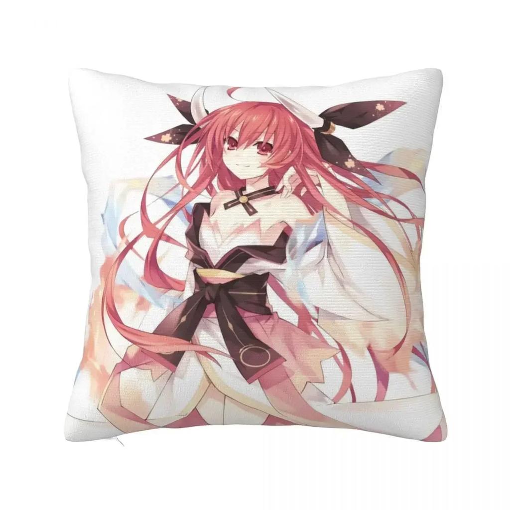 Cute Tohka Yatogami Yoshino Tokisaki Kurumi Square Pillow Case Date A Live Anime Cushion Covers Pillowcase for Home 18"x18"